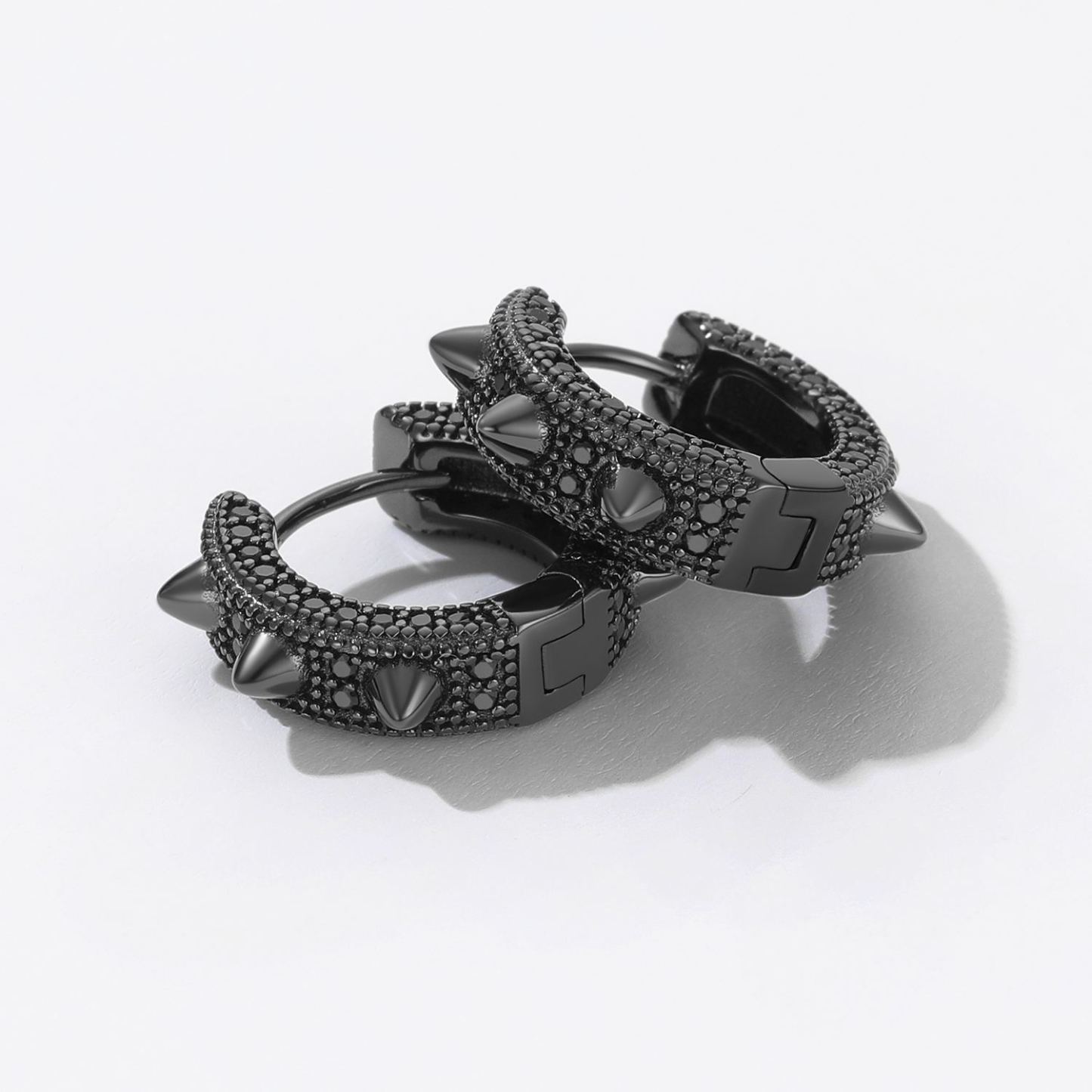 Sterling Silver CZ Huggie Earrings For Men
