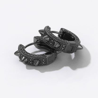 Sterling Silver CZ Huggie Earrings For Men