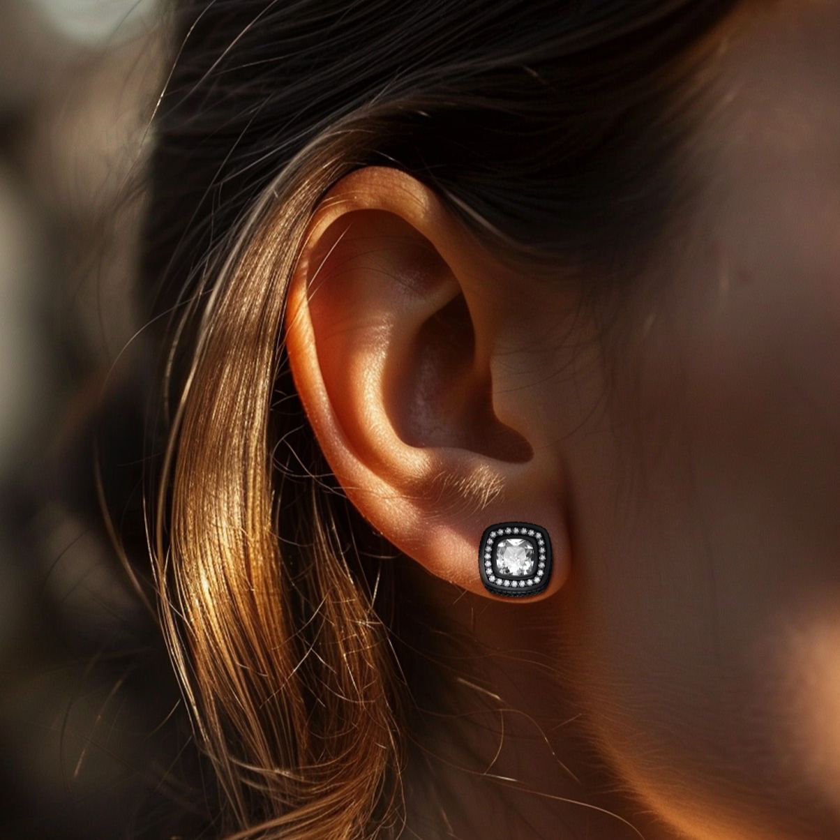 6mm White Zirconia Stud Earrings Earrings For Men Women