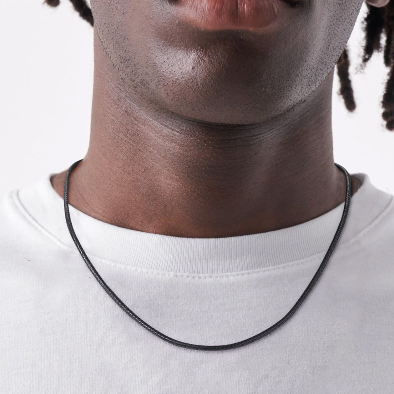2mm/3mm Black Leather Cord Necklace for Men Women