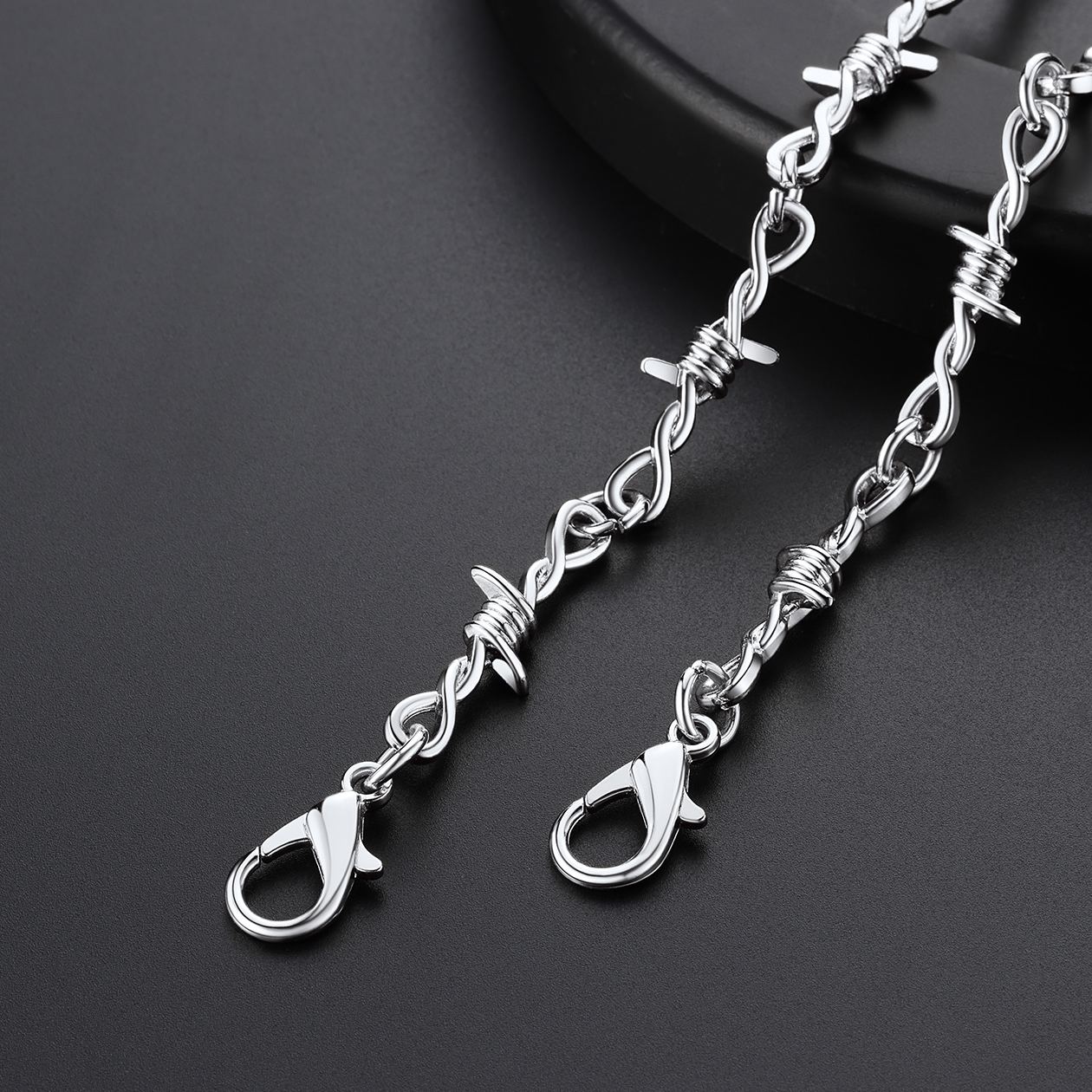 6mm Thorn Barbed Wire Chain Necklace for Men