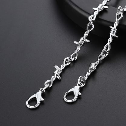 6mm Thorn Barbed Wire Chain Necklace for Men