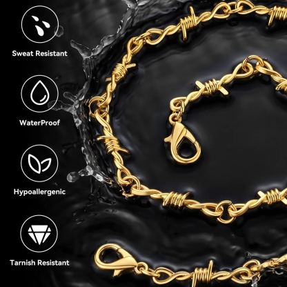 6mm Thorn Barbed Wire Chain Necklace for Men