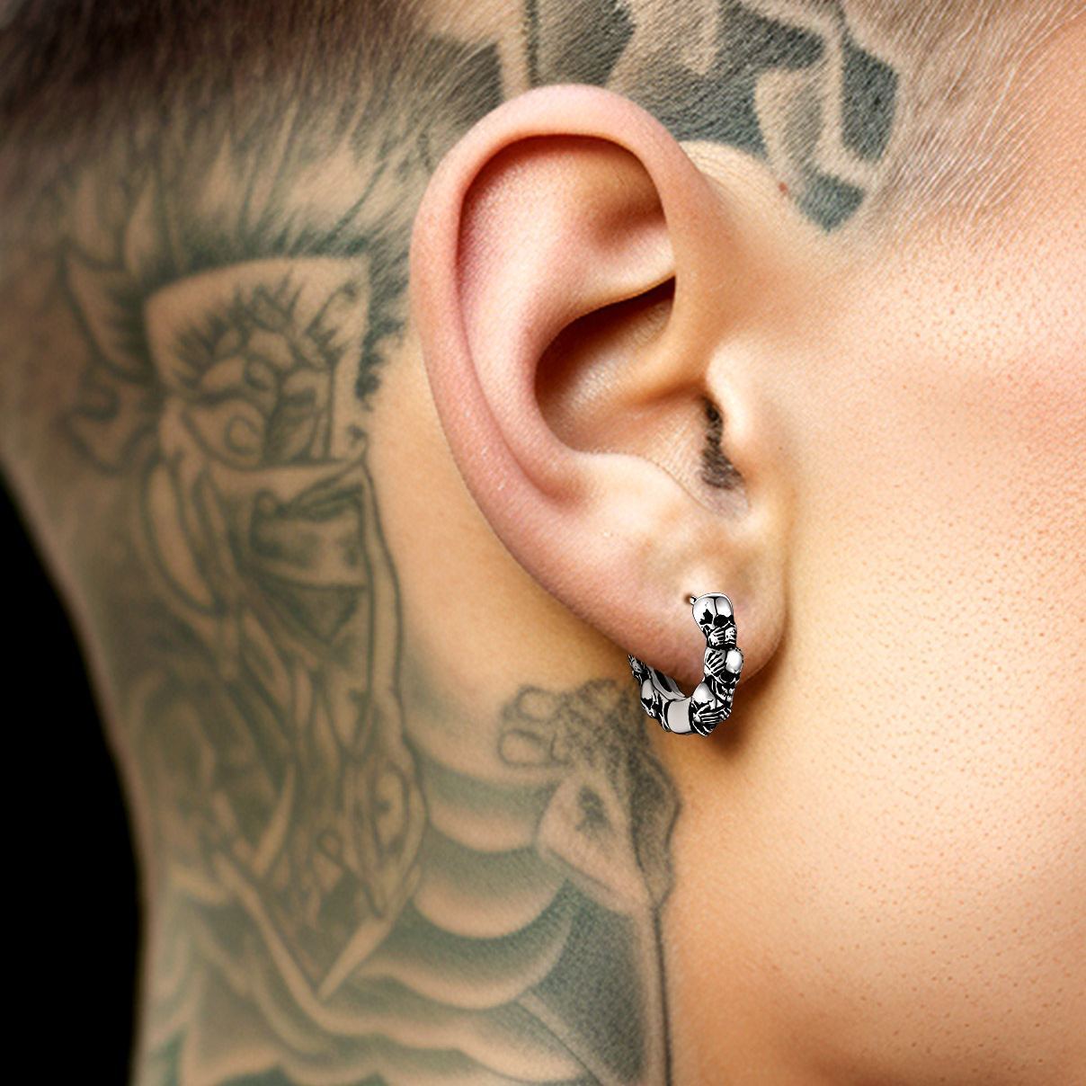 ChainsHouse Stainless Steel Wise Monkeys Huggie Earrings for Him&Her