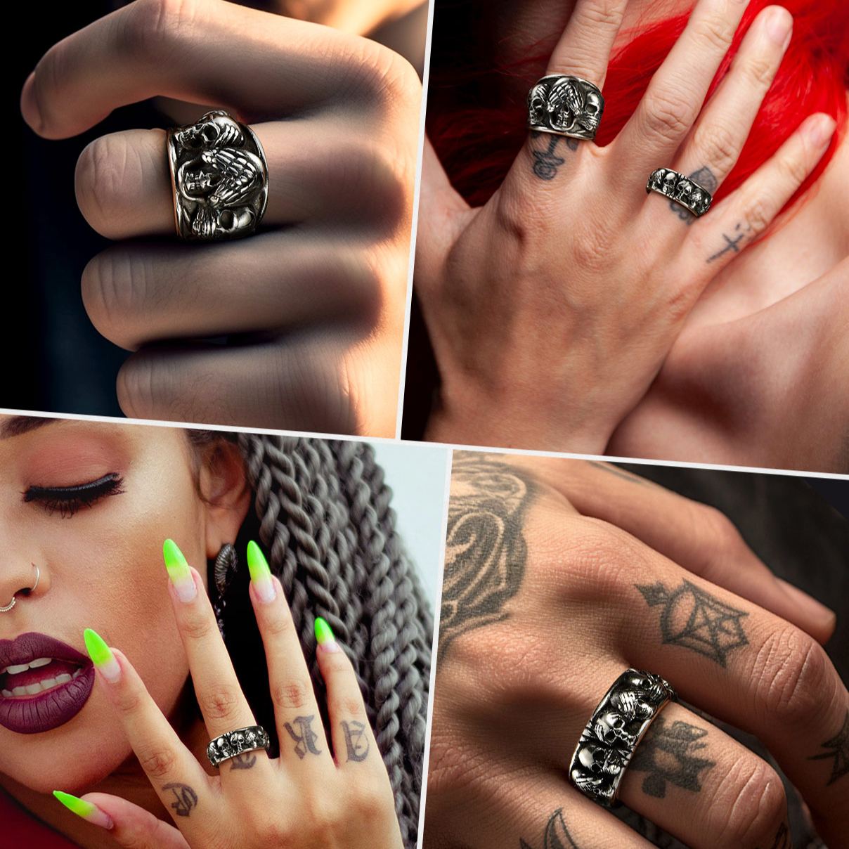 Chainshouse Retro Skull Ring  For Men&Women 