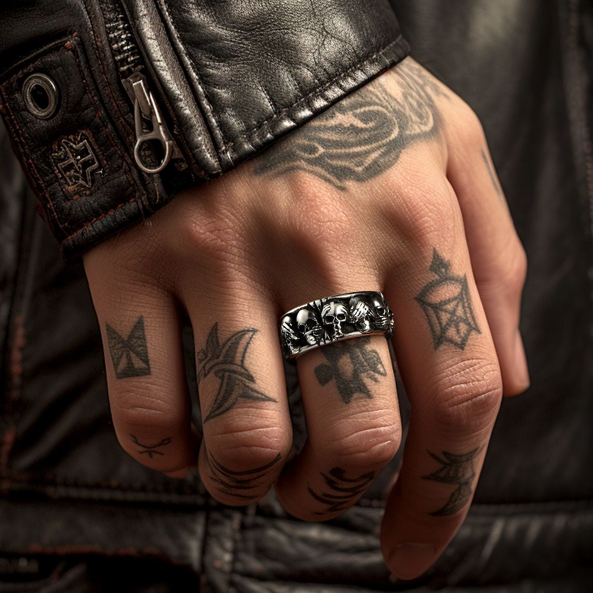 Chainshouse Retro Skull Ring  For Men&Women 