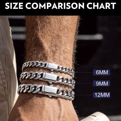 Stainless Steel Cuban Link Chain Bracelet 6/9/12mm For Men 