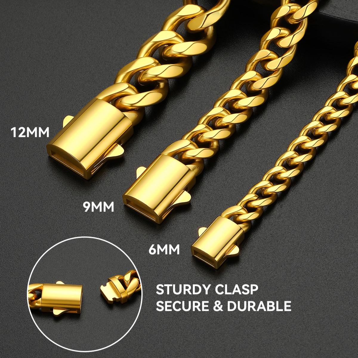 Stainless Steel Cuban Link Chain Bracelet 6/9/12mm For Men 