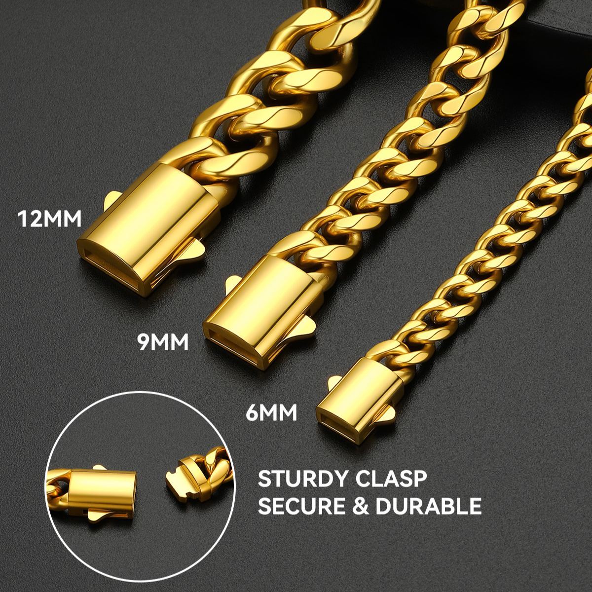 Stainless Steel Cuban Link Chain Bracelet 6/9/12mm For Men 