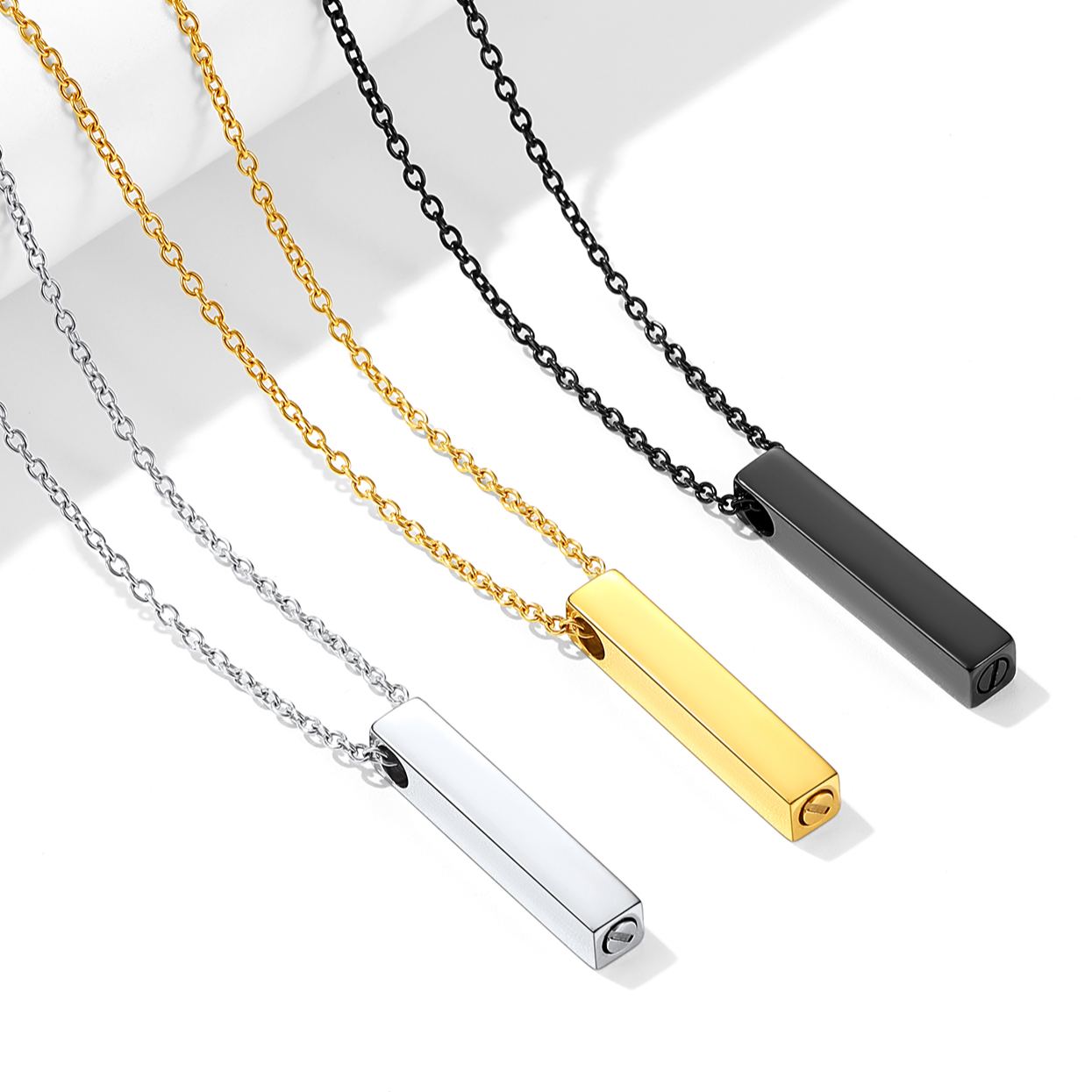 Custom Cremation Necklace Stainless Steel Pendant For Men