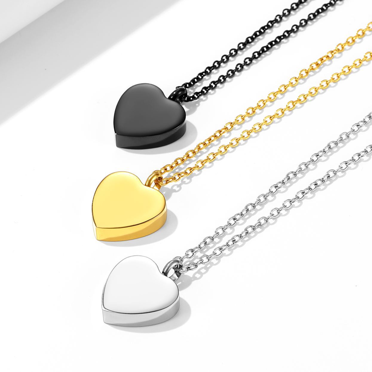 Heart Cremation Urn Ashes Stainless Steel  Necklace For Women