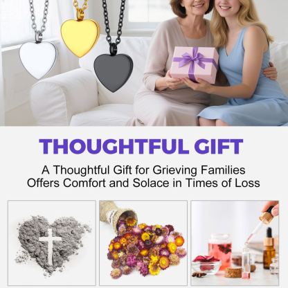 Heart Cremation Urn Ashes Stainless Steel  Necklace For Women