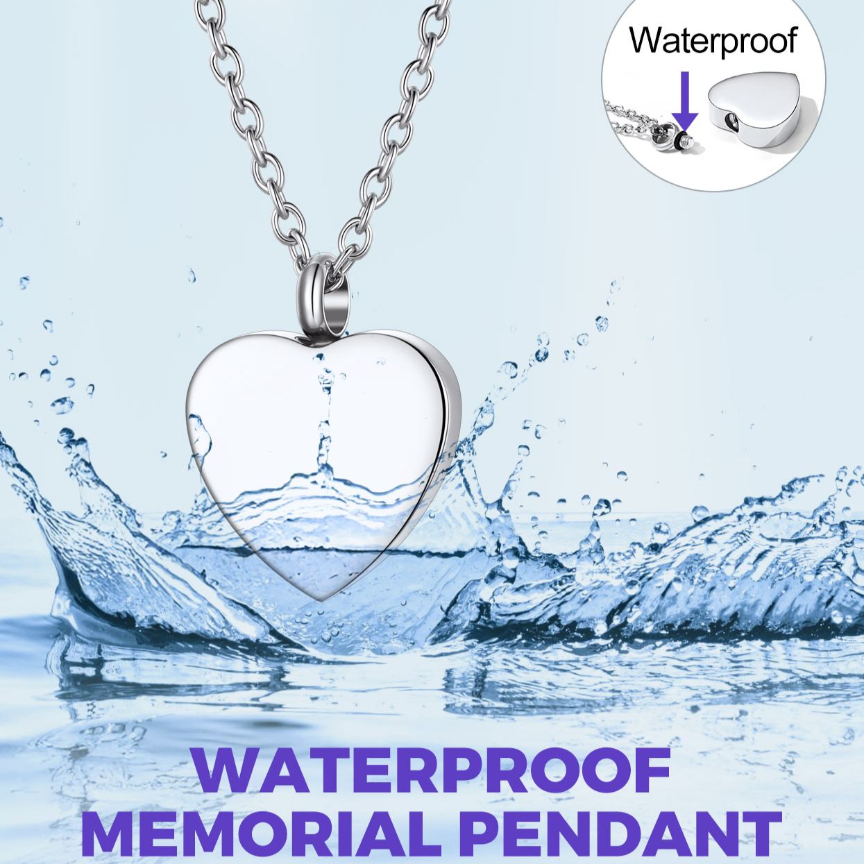 Heart Cremation Urn Ashes Stainless Steel  Necklace For Women