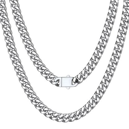 5mm-9mm Stainless Steel Cuban Link Chain for Men
