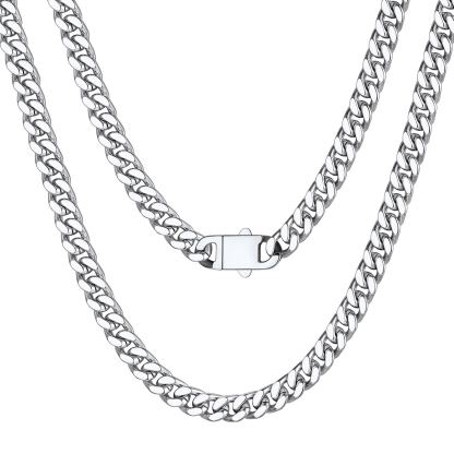 5mm-9mm Stainless Steel Cuban Link Chain for Men