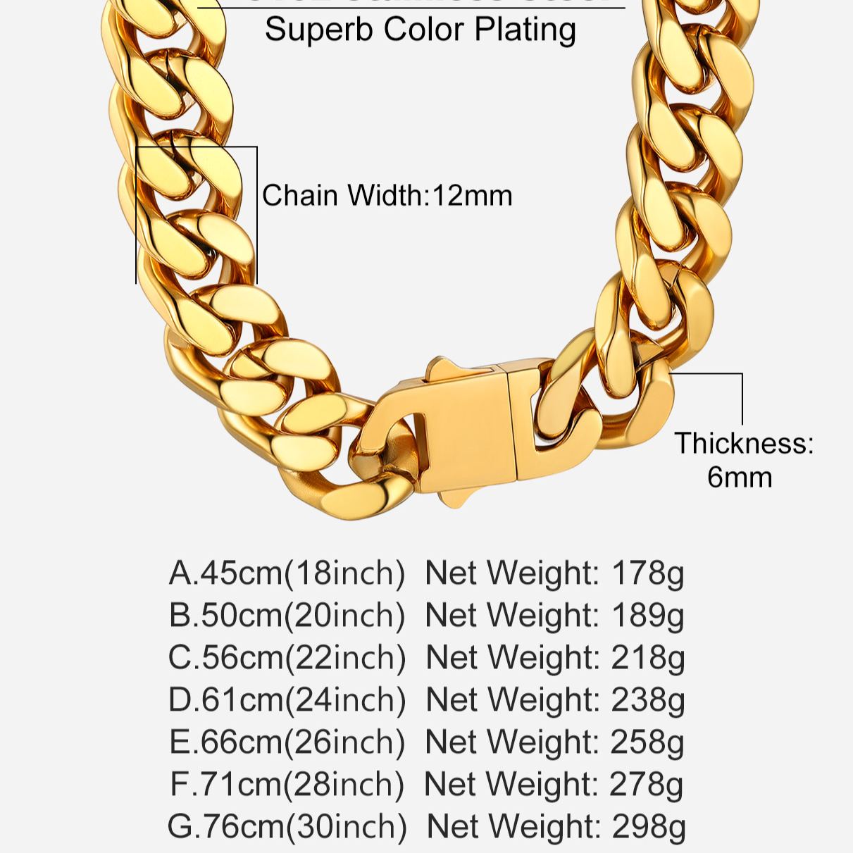 5/7/9/12/14mm Miami Cuban Link Chain for Men