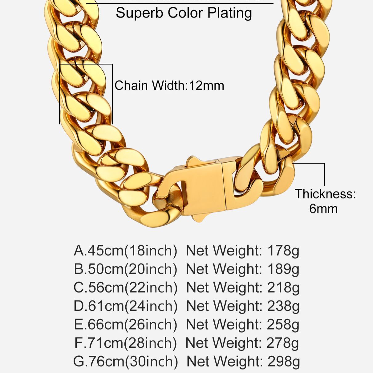 5/7/9/12/14mm Miami Cuban Link Chain for Men