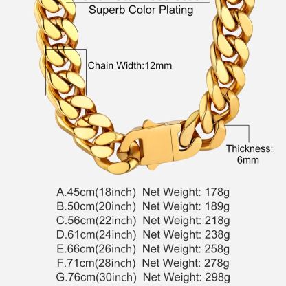 5/7/9/12/14mm Miami Cuban Link Chain for Men