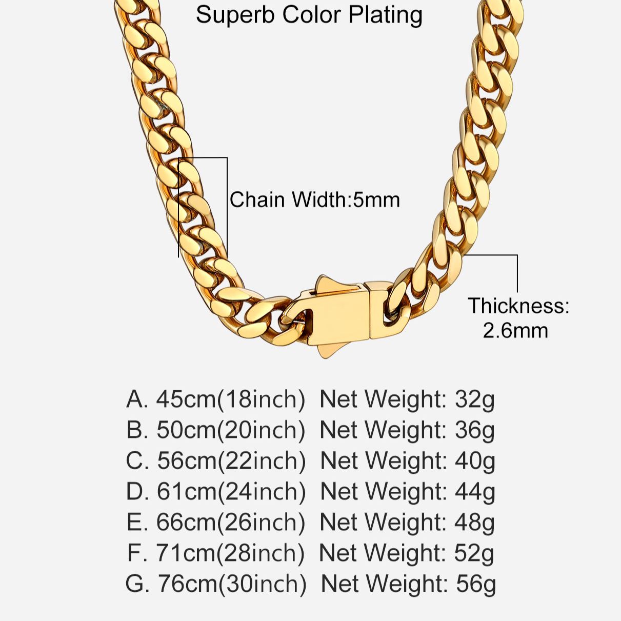 5/7/9/12/14mm Miami Cuban Link Chain for Men