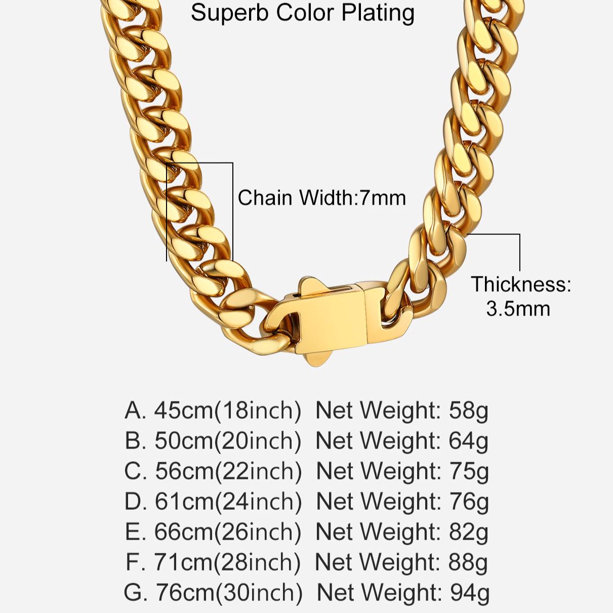 5/7/9/12/14mm Miami Cuban Link Chain for Men