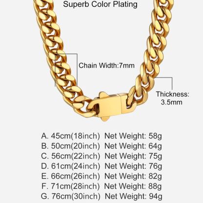 5/7/9/12/14mm Miami Cuban Link Chain for Men