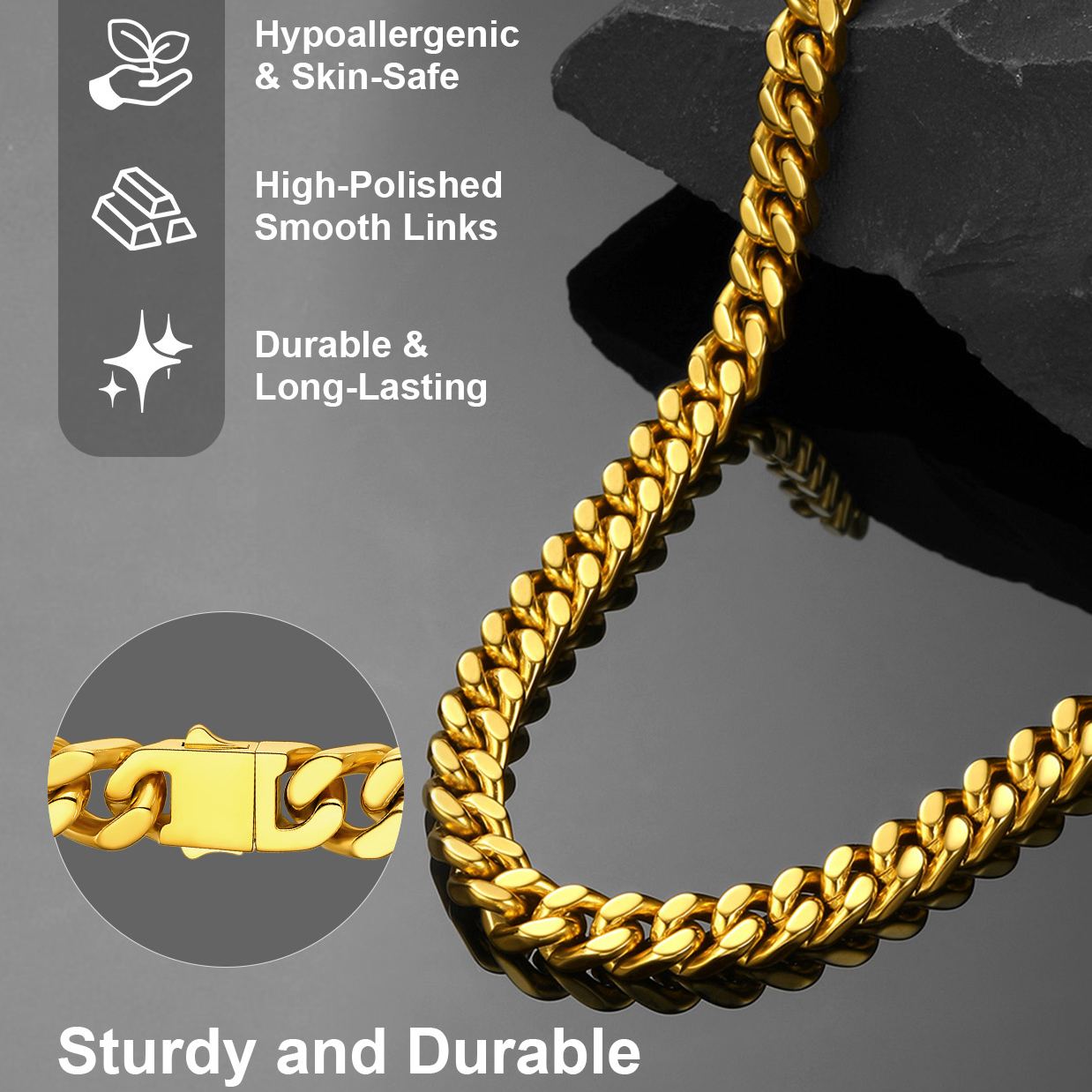 5/7/9/12/14mm Miami Cuban Link Chain for Men