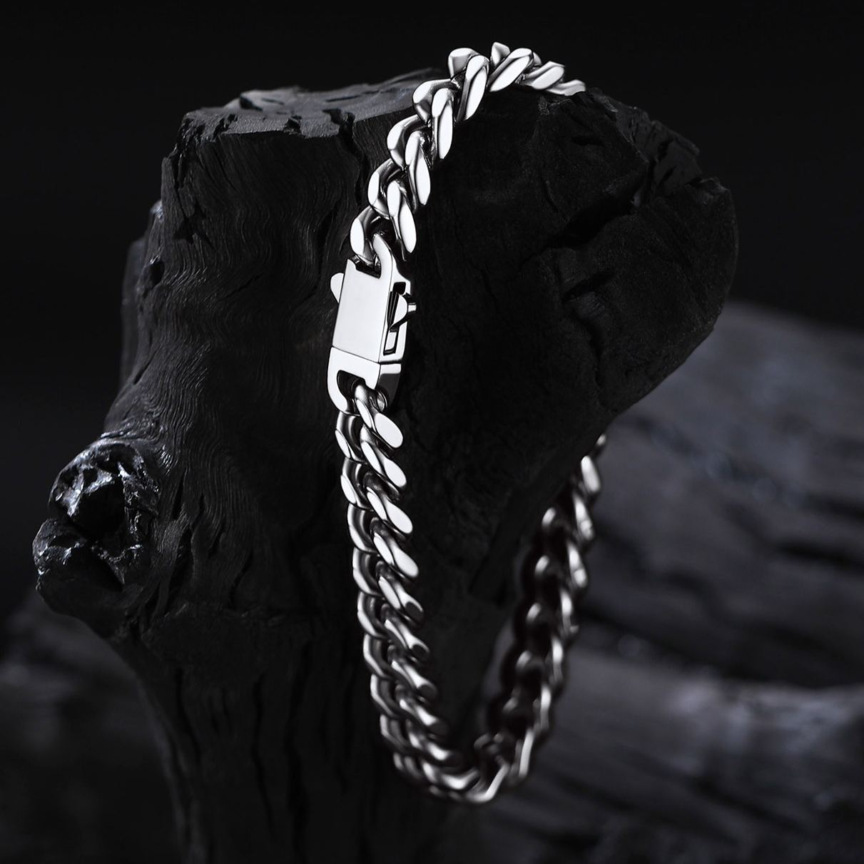 5/7/9/12mm Miami Stainless Steel Cuban Link Chain Bracelet for Men