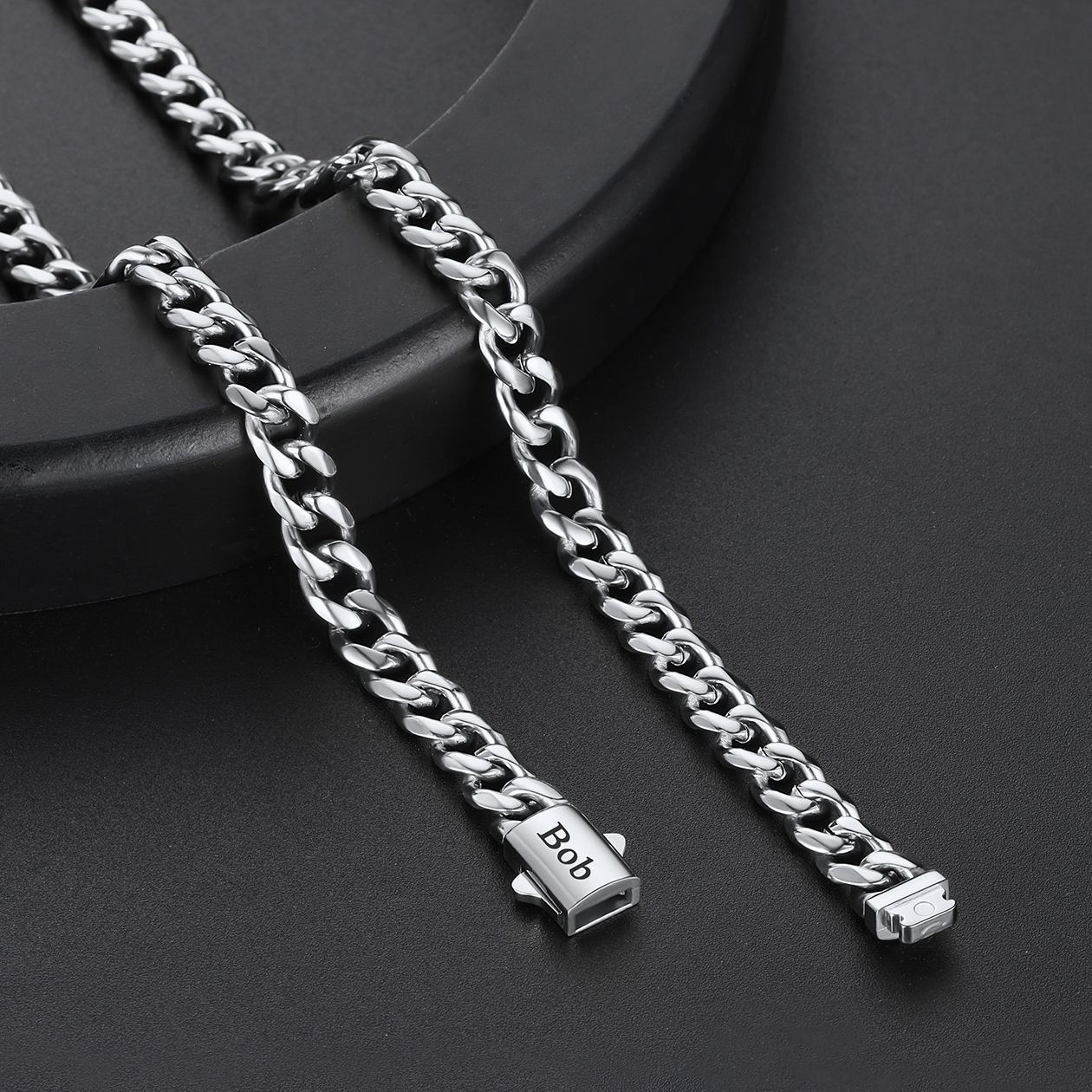 Custom Engraved 6/9/12mm Cuban Link Necklace For Men