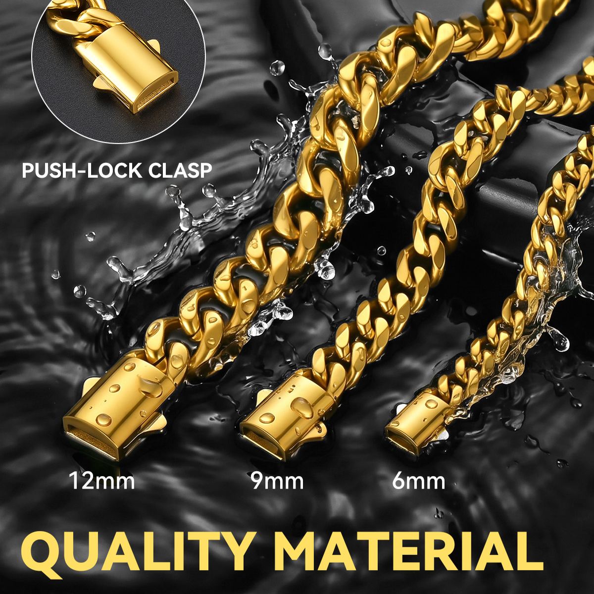 Custom Engraved 6/9/12mm Cuban Link Necklace For Men