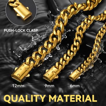 Custom Engraved 6/9/12mm Cuban Link Necklace For Men