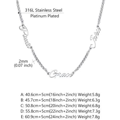 Custom Name Necklace 2MM Box Chain For Her