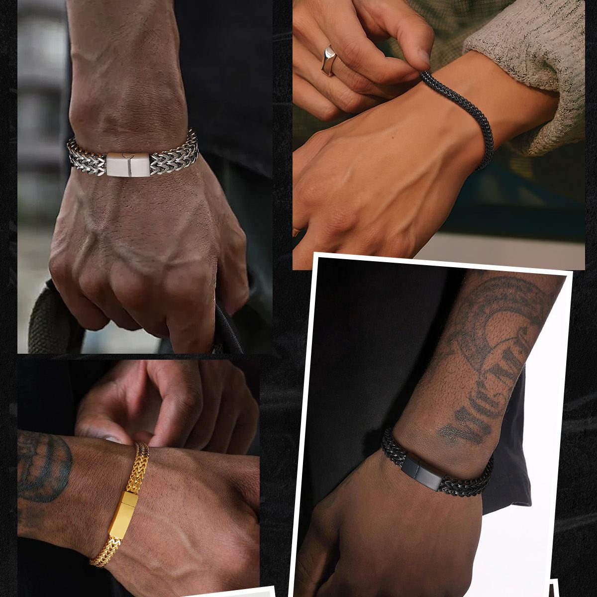 Custom Engraving 6/10/12mm Franco Chain Bracelet For Men 