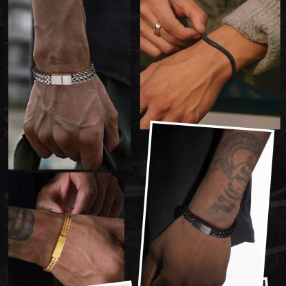 Custom Engraving 6/10/12mm Franco Chain Bracelet For Men 