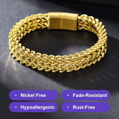 Custom Engraving 6/10/12mm Franco Chain Bracelet For Men 