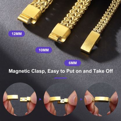 Custom Engraving 6/10/12mm Franco Chain Bracelet For Men 
