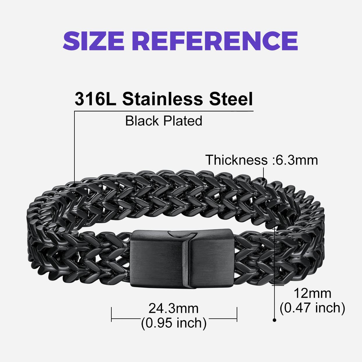 Custom Engraving 6/10/12mm Franco Chain Bracelet For Men 