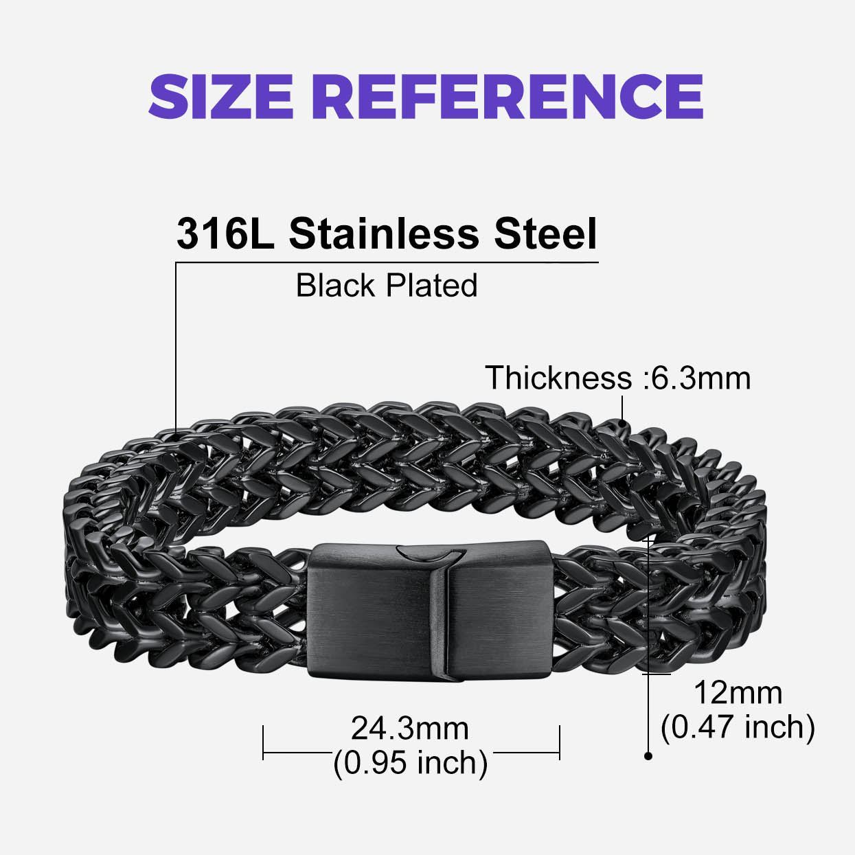 Custom Engraving 6/10/12mm Franco Chain Bracelet For Men 