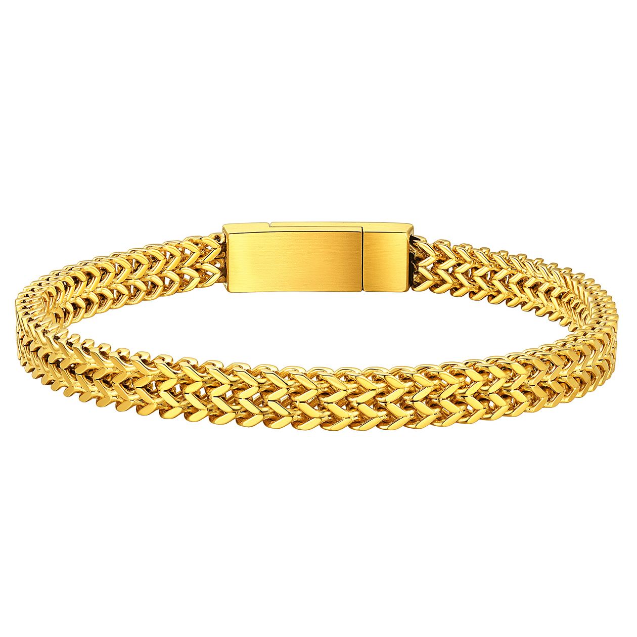 6-10mm Stainless Steel Magnetic Clasp Bracelet for Men