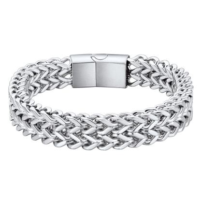 6-10mm Stainless Steel Magnetic Clasp Bracelet for Men