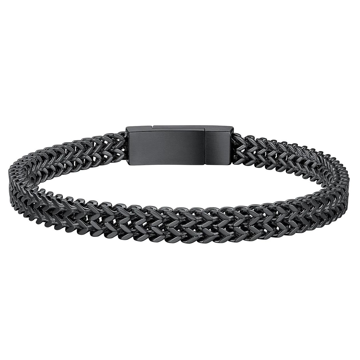 6-10mm Stainless Steel Magnetic Clasp Bracelet for Men