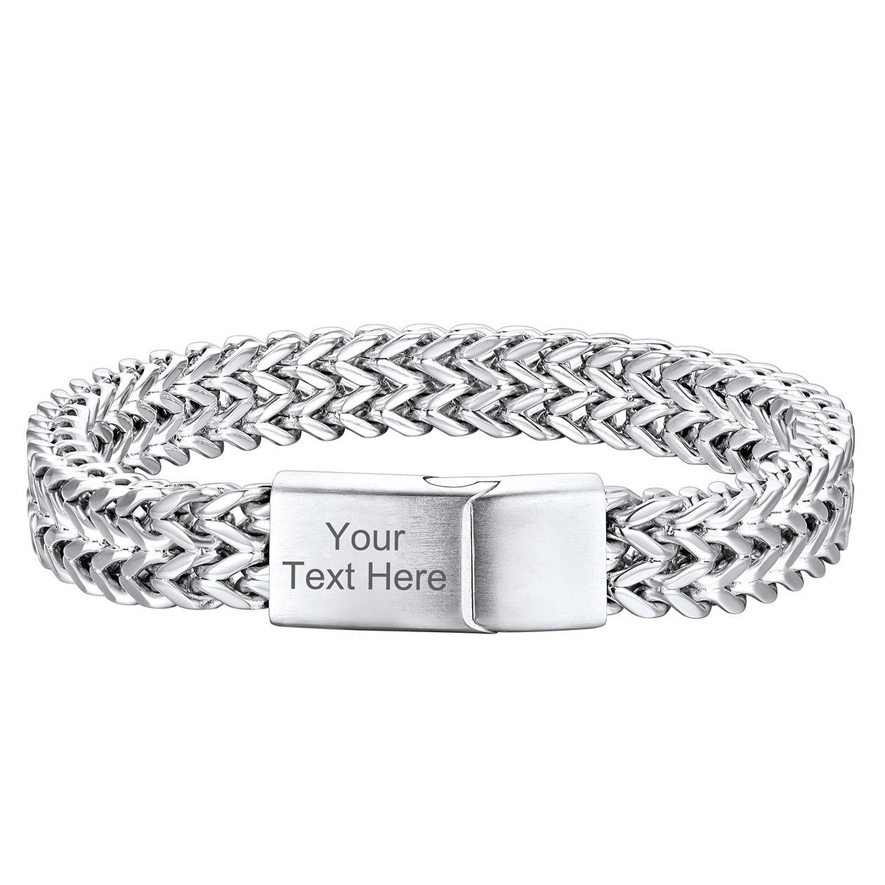 Custom Engraving 6/10/12mm Franco Chain Bracelet For Men 