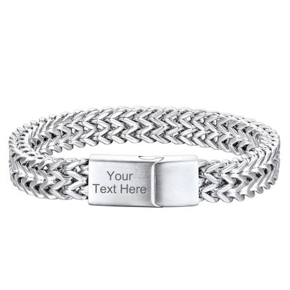 Custom Engraving 6/10/12mm Franco Chain Bracelet For Men 