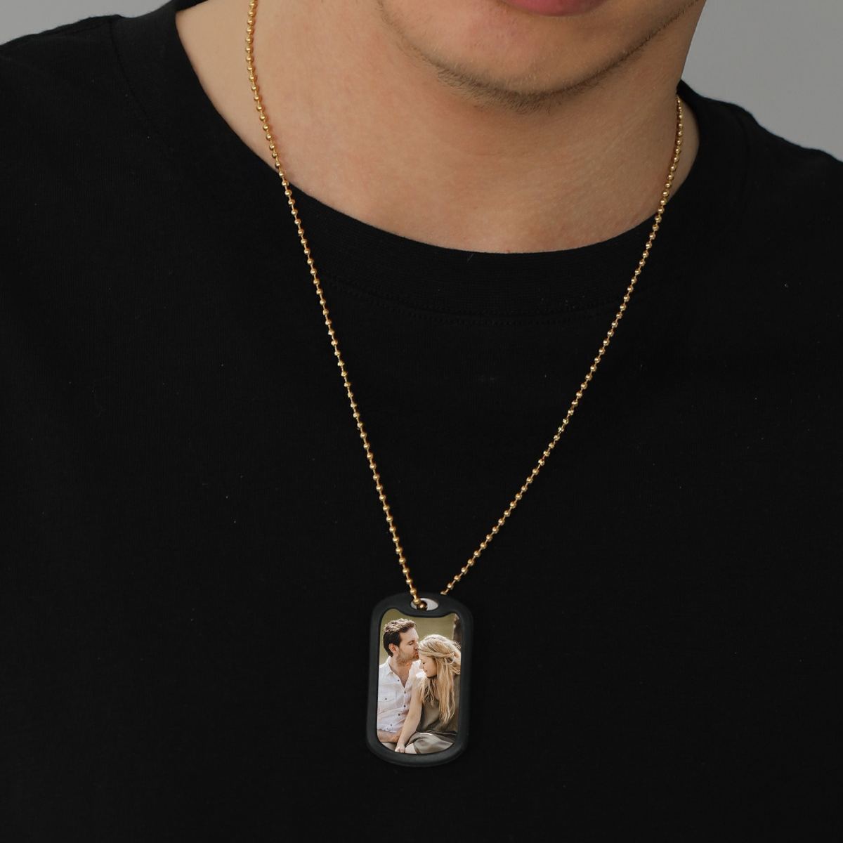 Custom Photo Dog Tag Necklace Stainless Steel For Men Women
