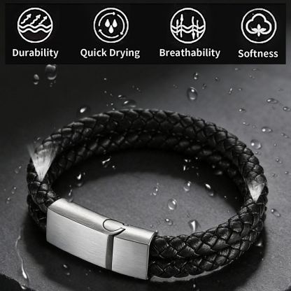 7.5" Rope Leather Bracelet for Men Women