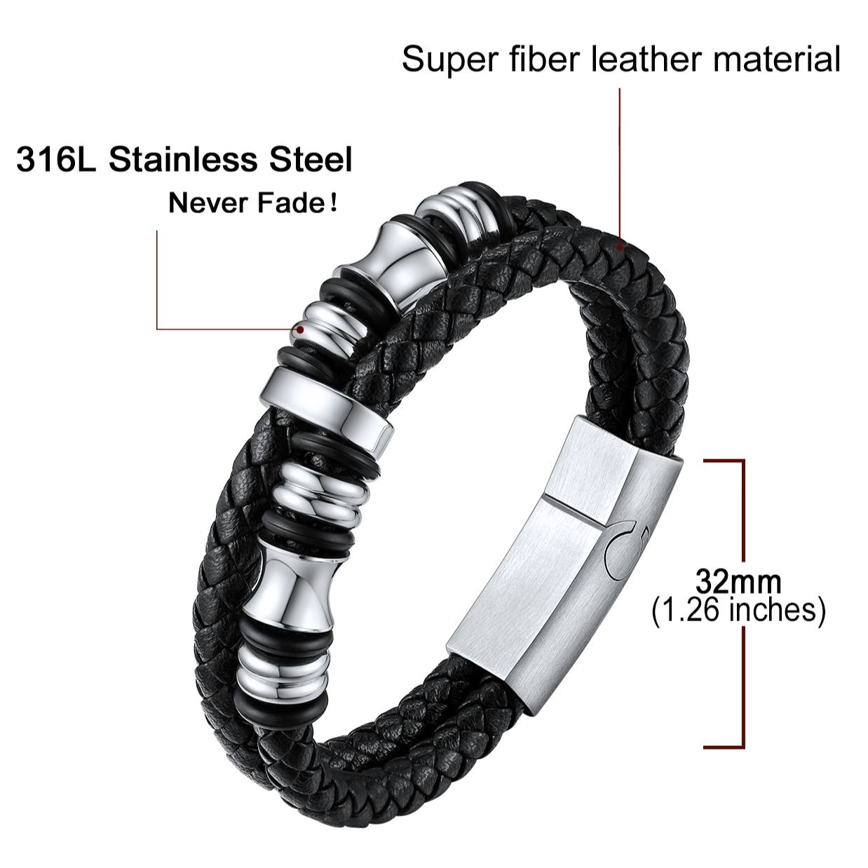 Wrap Braided Leather Bracelets For Men