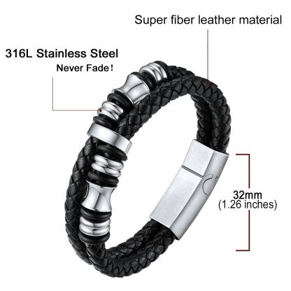 Wrap Braided Leather Bracelets For Men