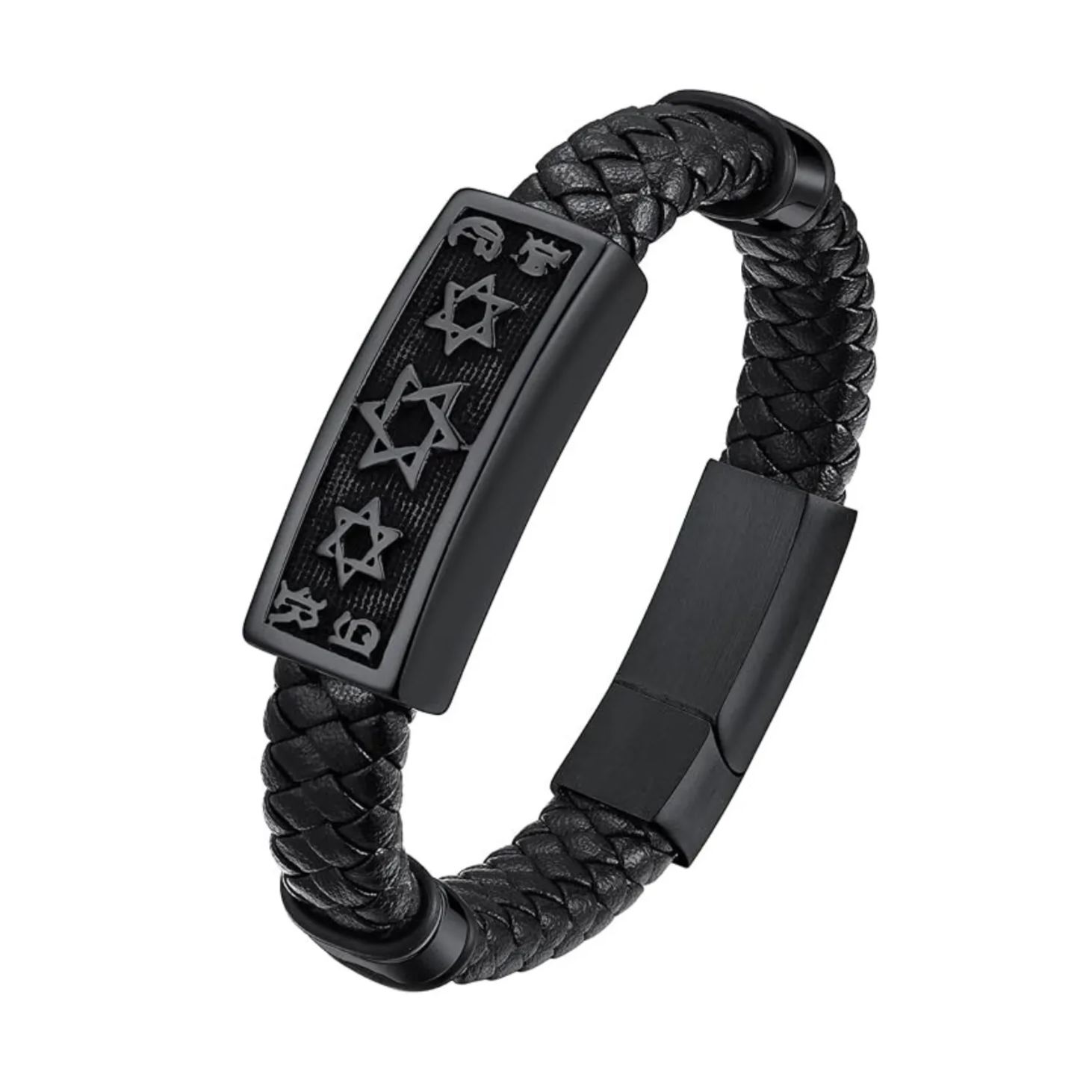 Star of David Cuff Bracelet Leather
