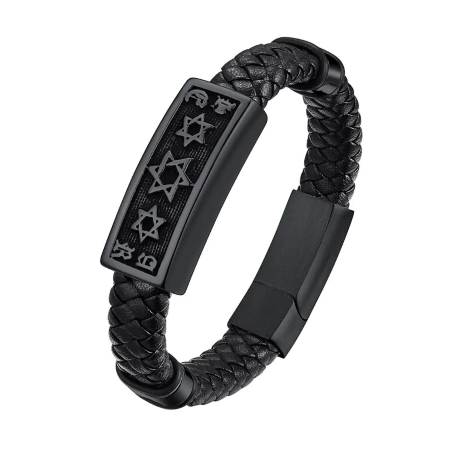 Star of David Cuff Bracelet Leather