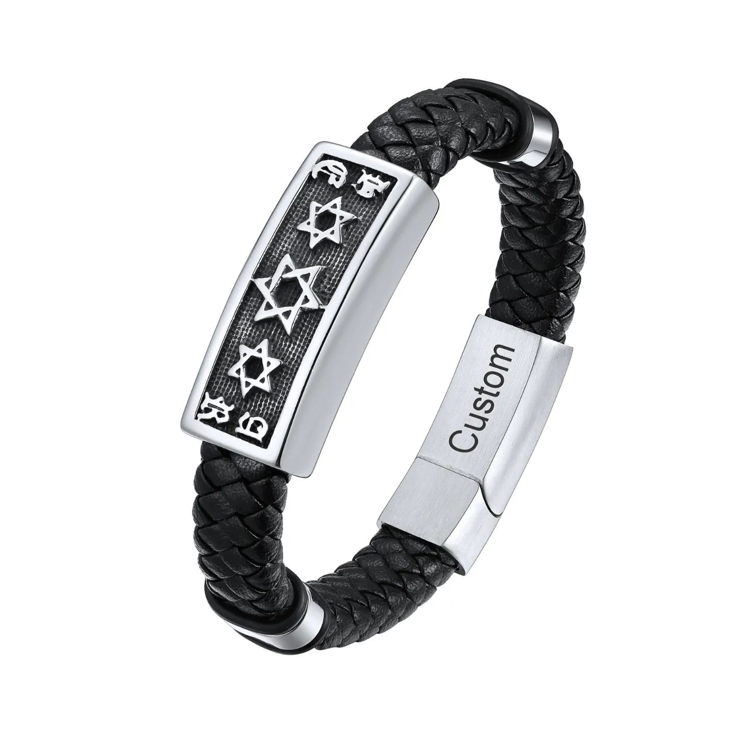 Star of David Cuff Bracelet Leather