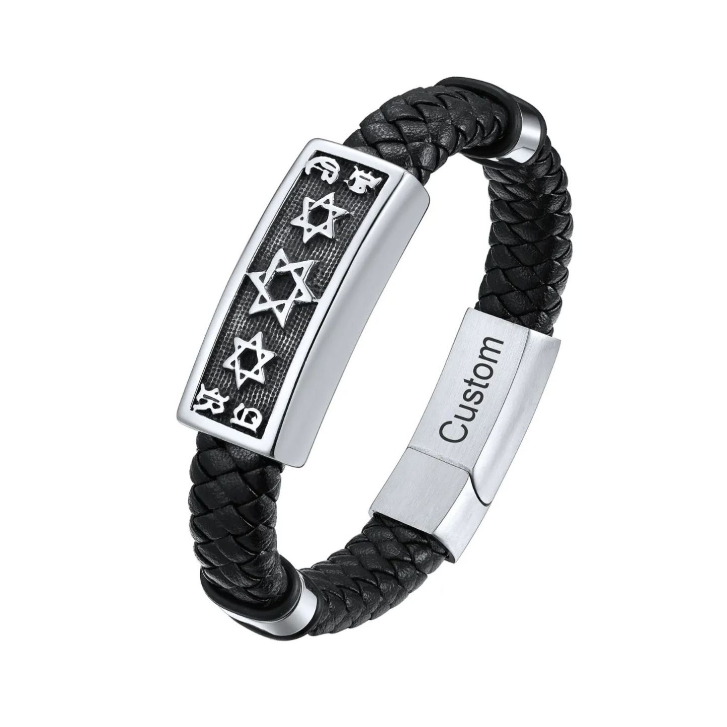Star of David Cuff Bracelet Leather